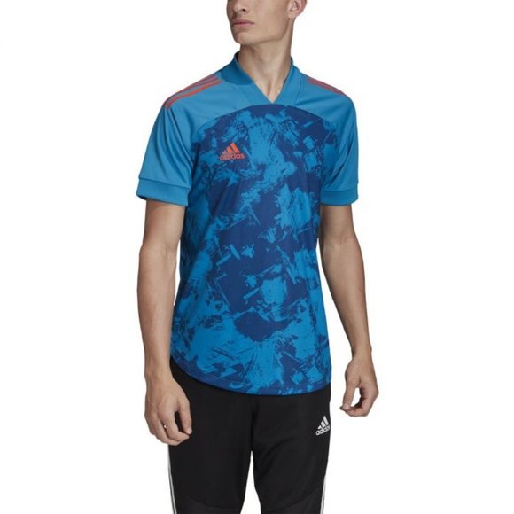 adidas Condivo 20 PrimeBlue Soccer Football Futbol Jersey Blue Orange FI4220 mls - Picture 3 of 13